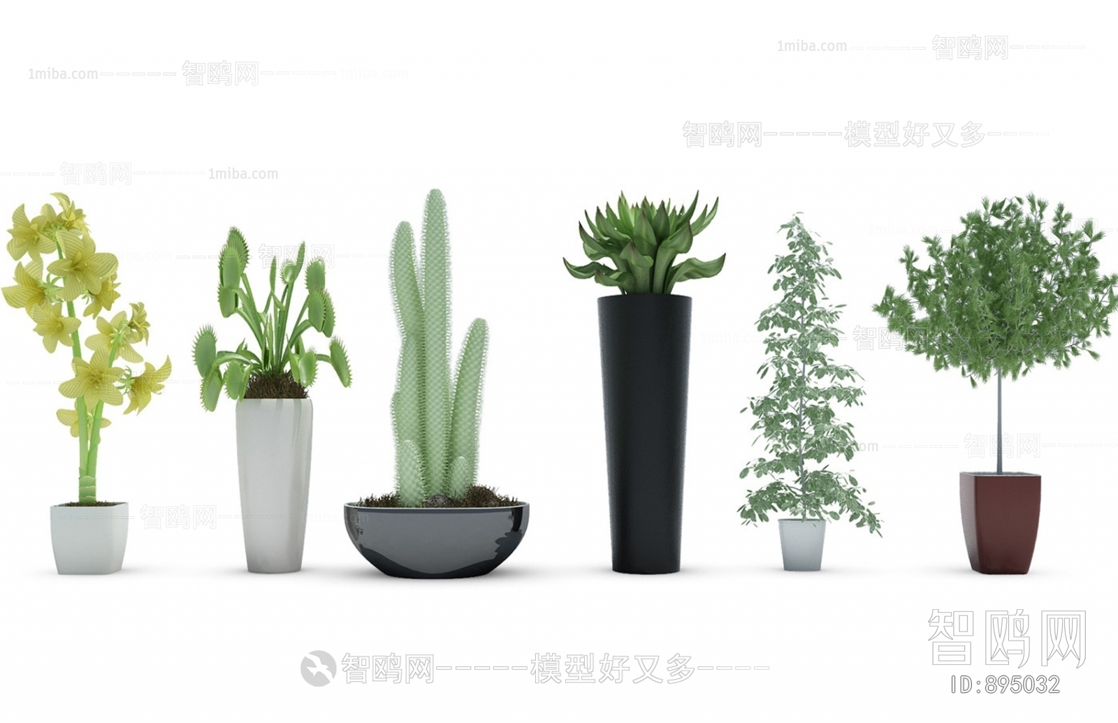 Modern Potted Green Plant