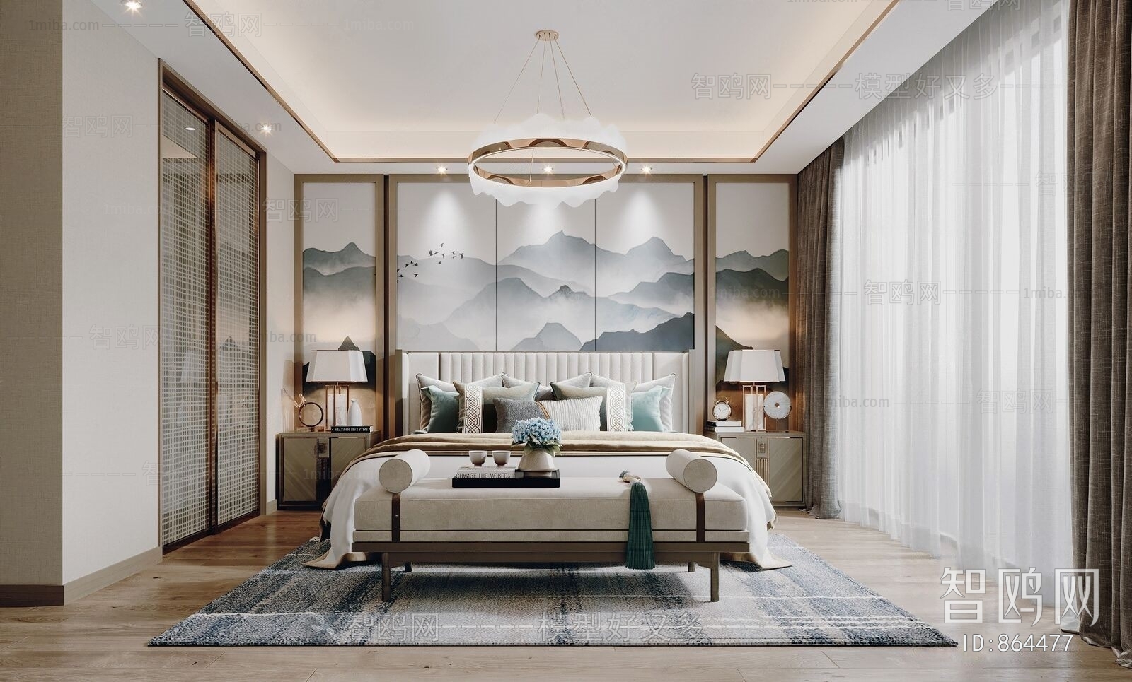 New Chinese Style Bedroom