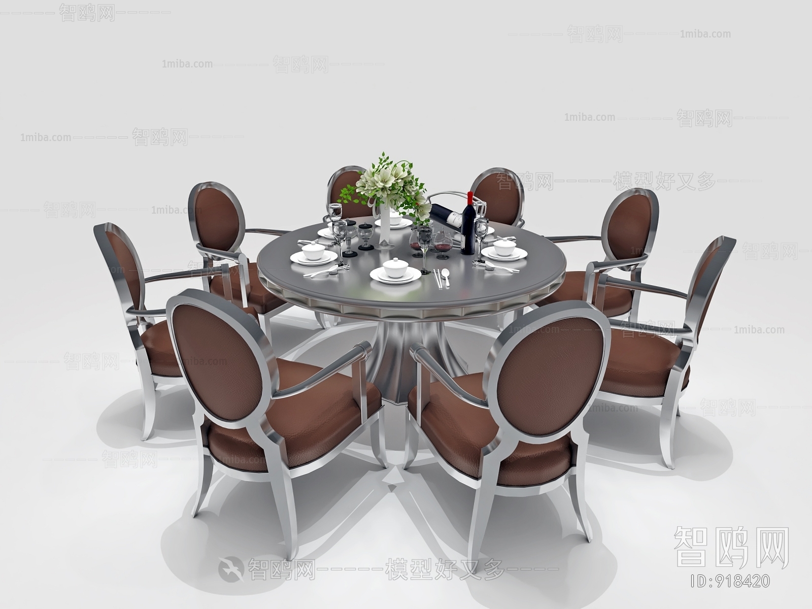 Simple European Style Dining Table And Chairs