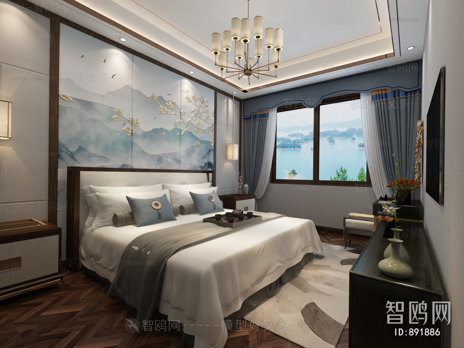 New Chinese Style Bedroom