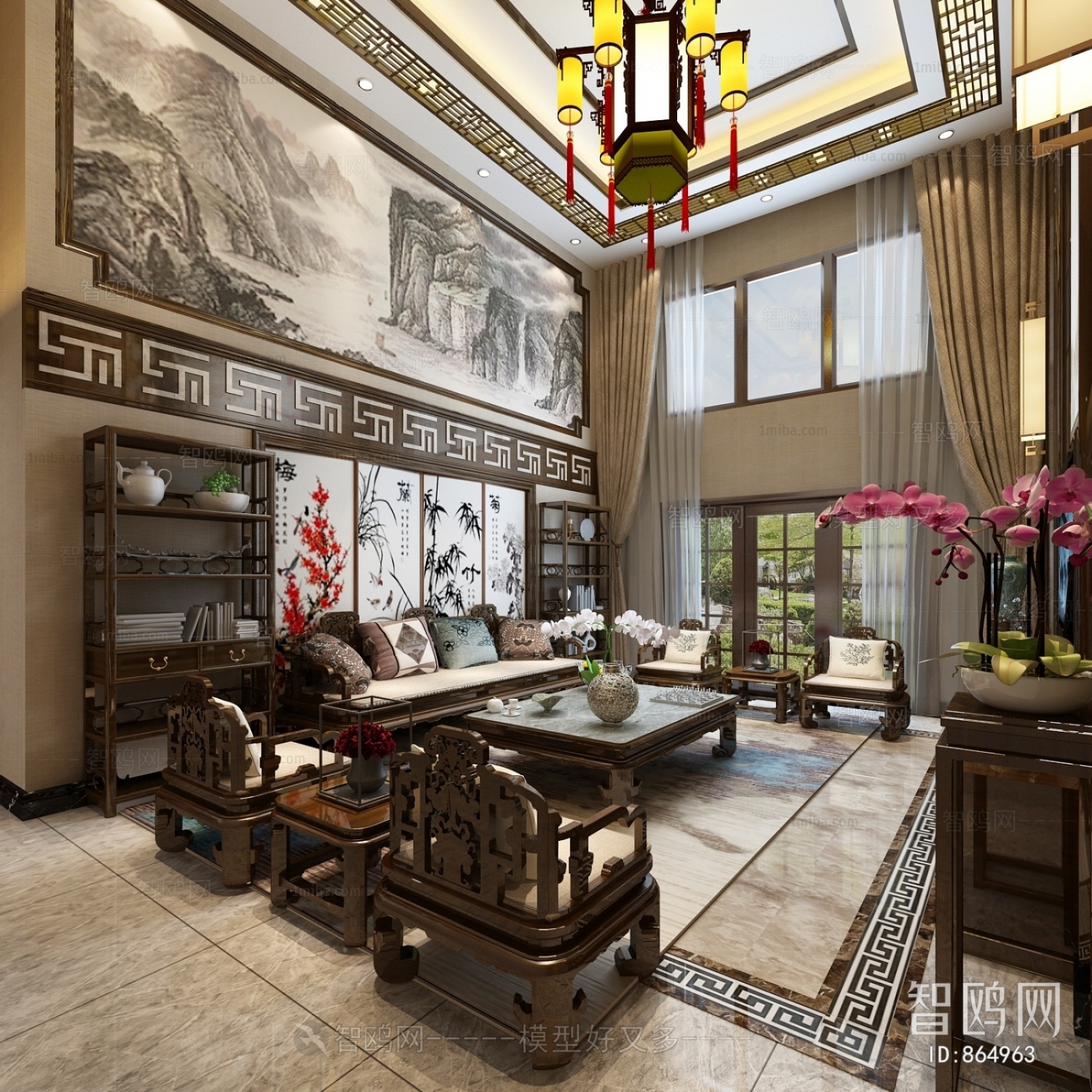 New Chinese Style A Living Room