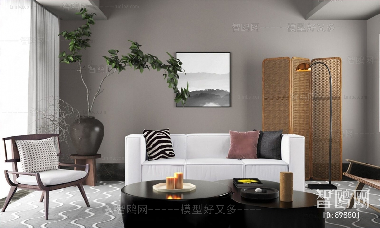 New Chinese Style A Living Room