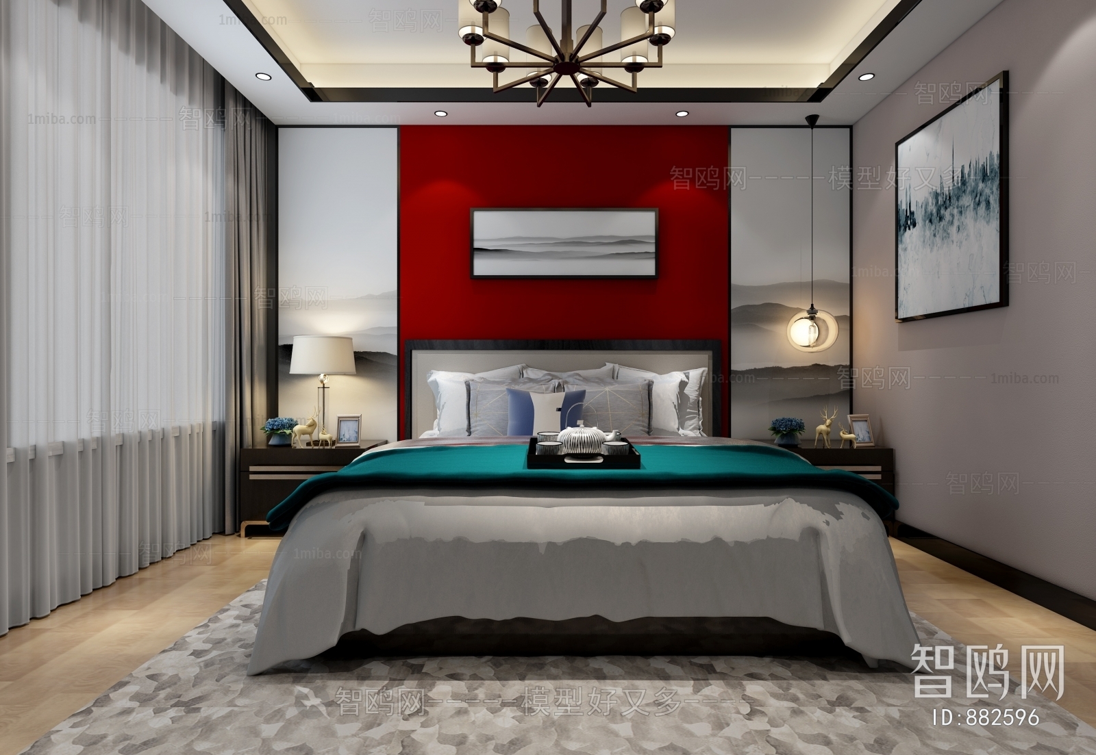 New Chinese Style Bedroom