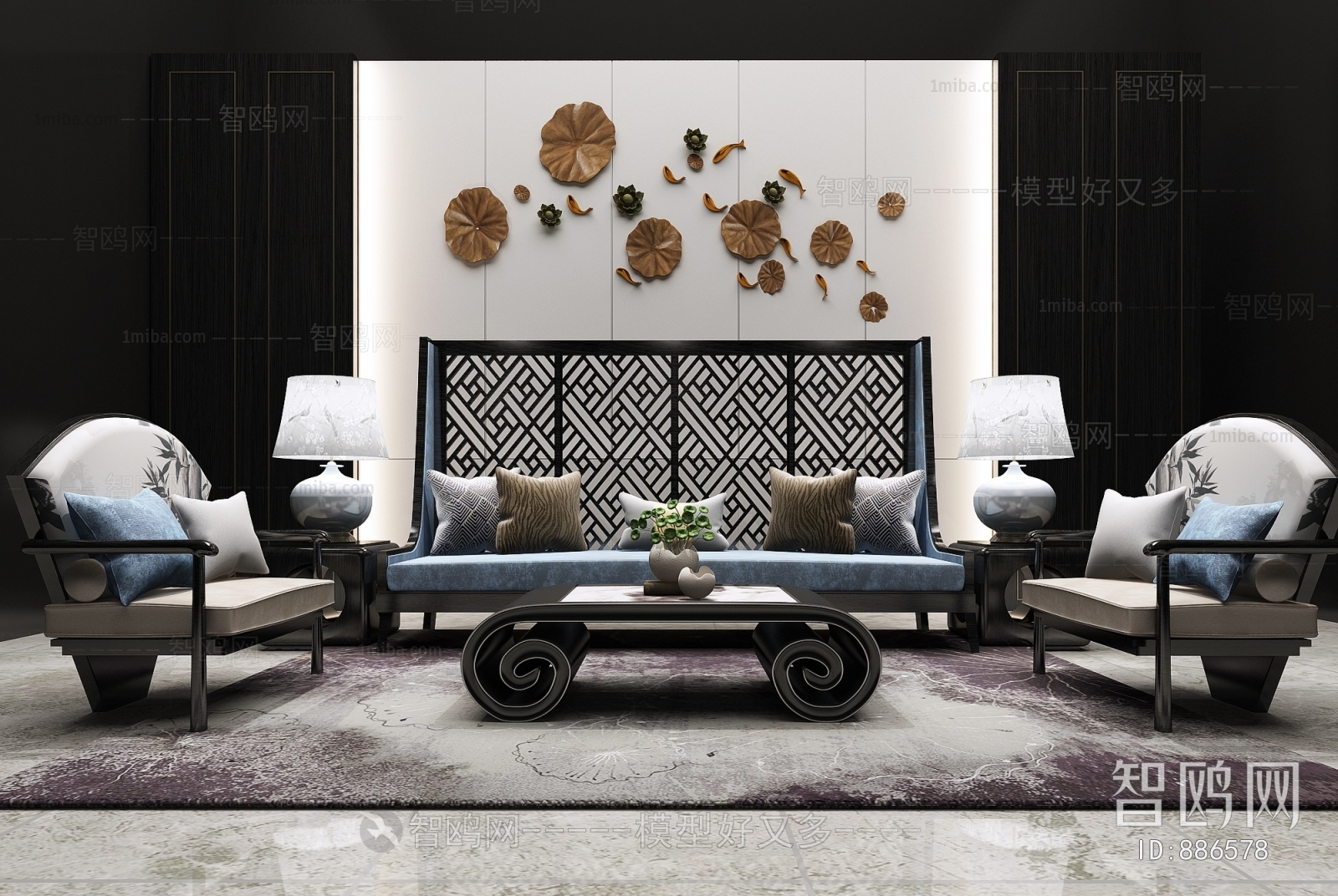 New Chinese Style Sofa Combination