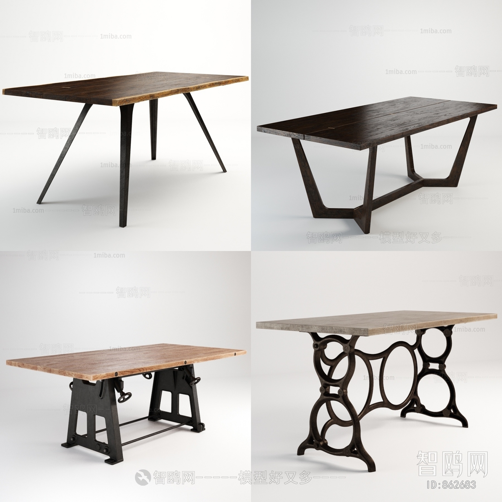 Industrial Style Dining Table