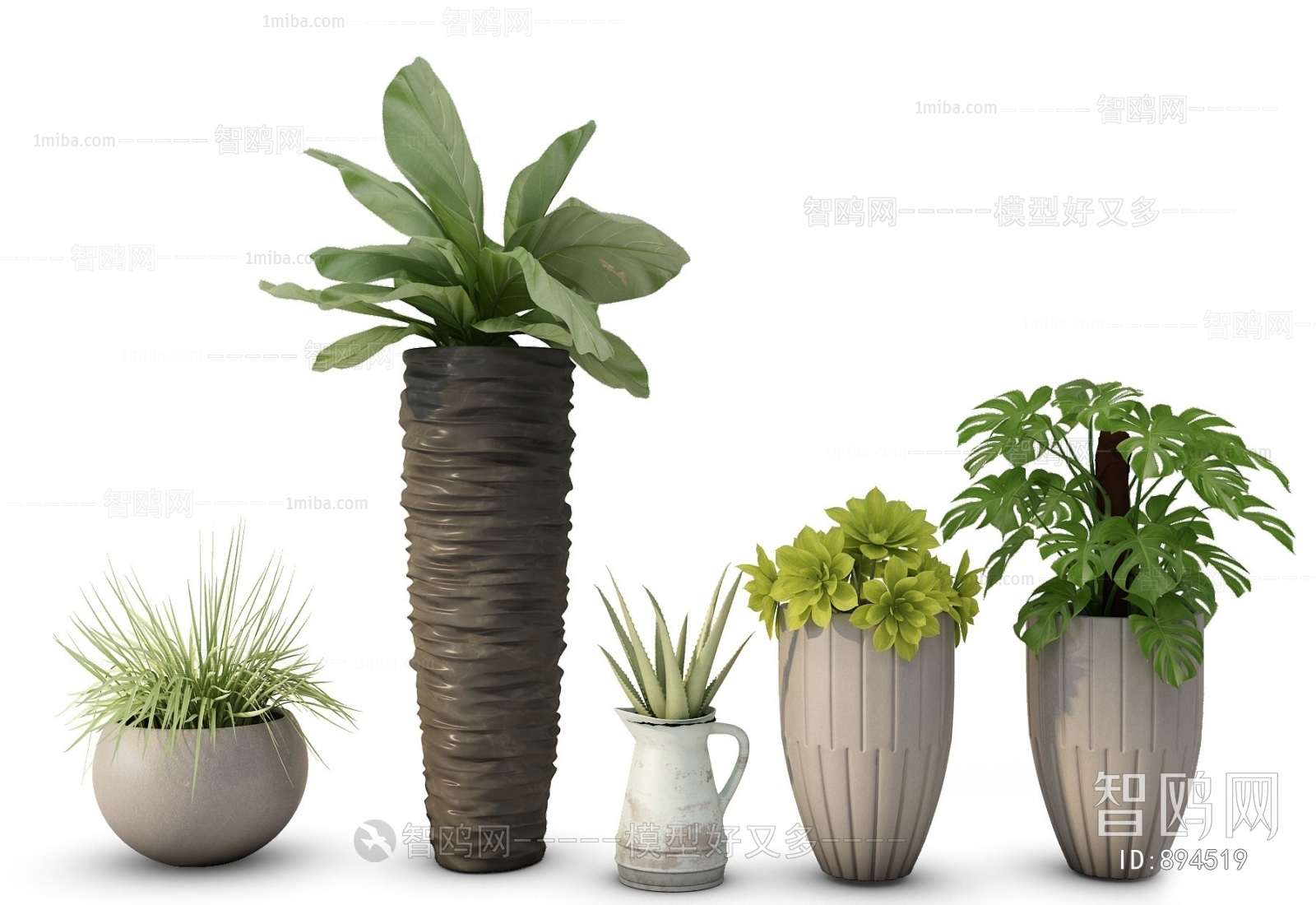 Modern Potted Green Plant