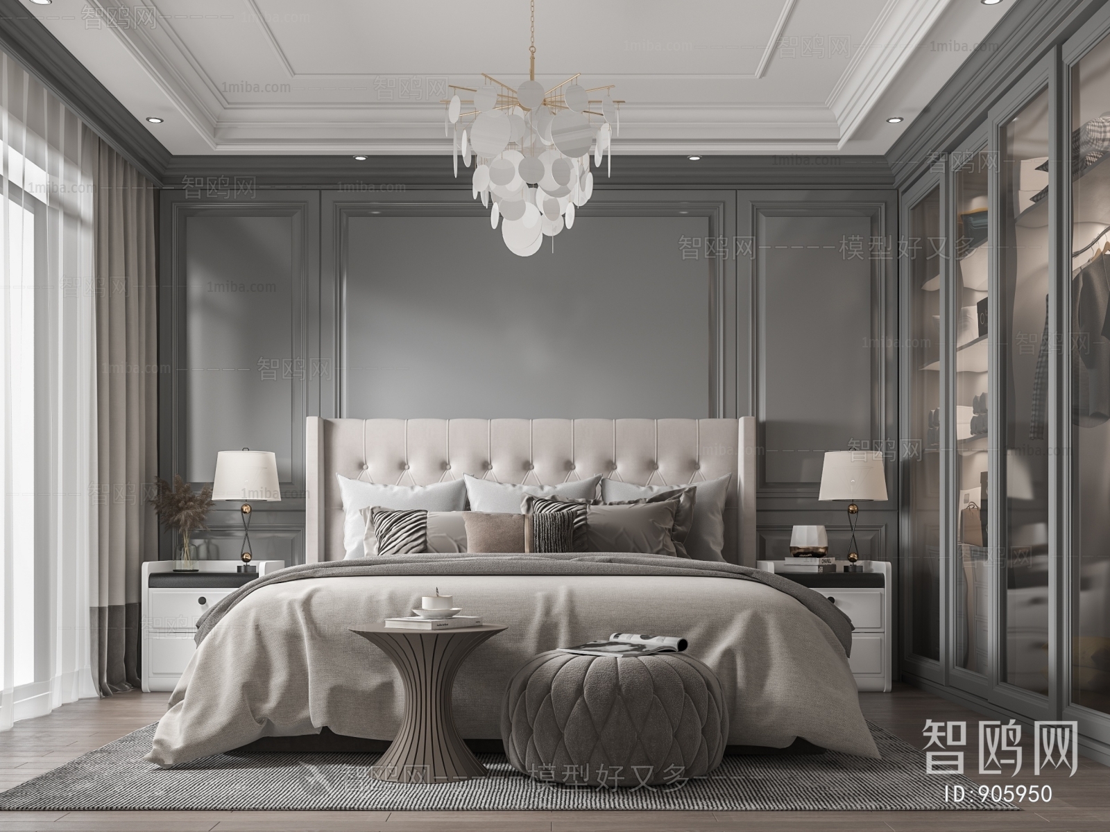 Simple European Style Bedroom