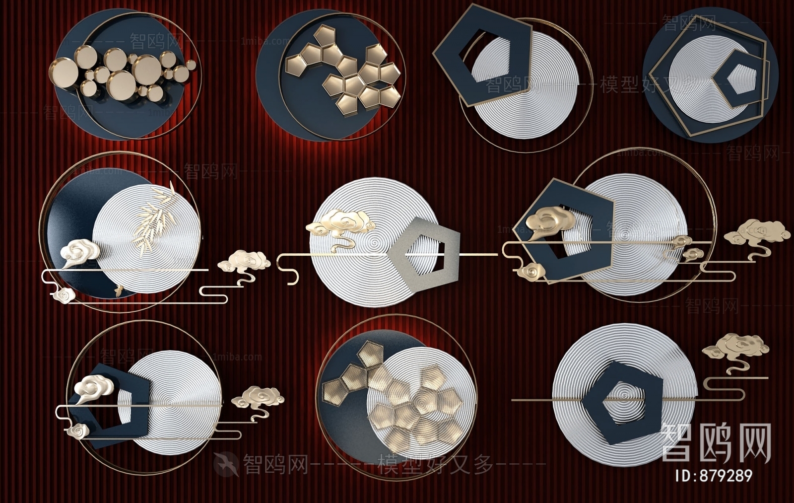 现代轻奢墙饰组合