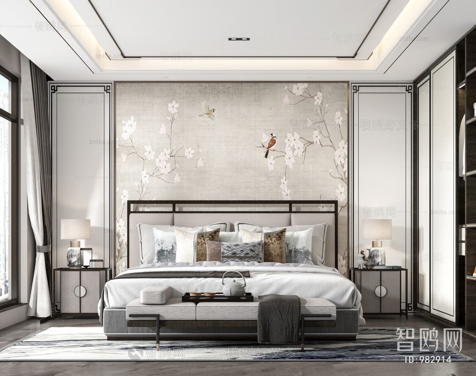 New Chinese Style Bedroom