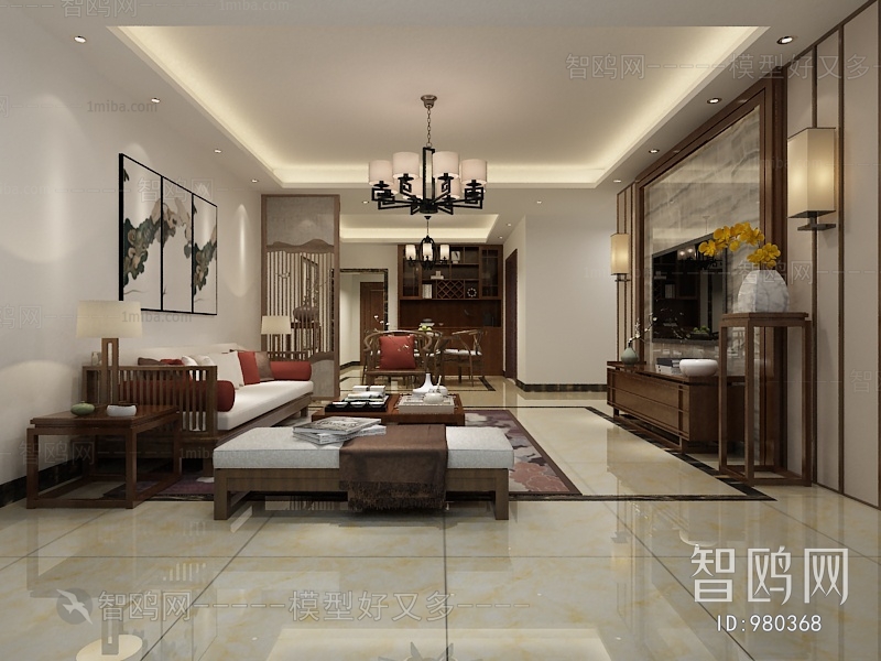 New Chinese Style A Living Room