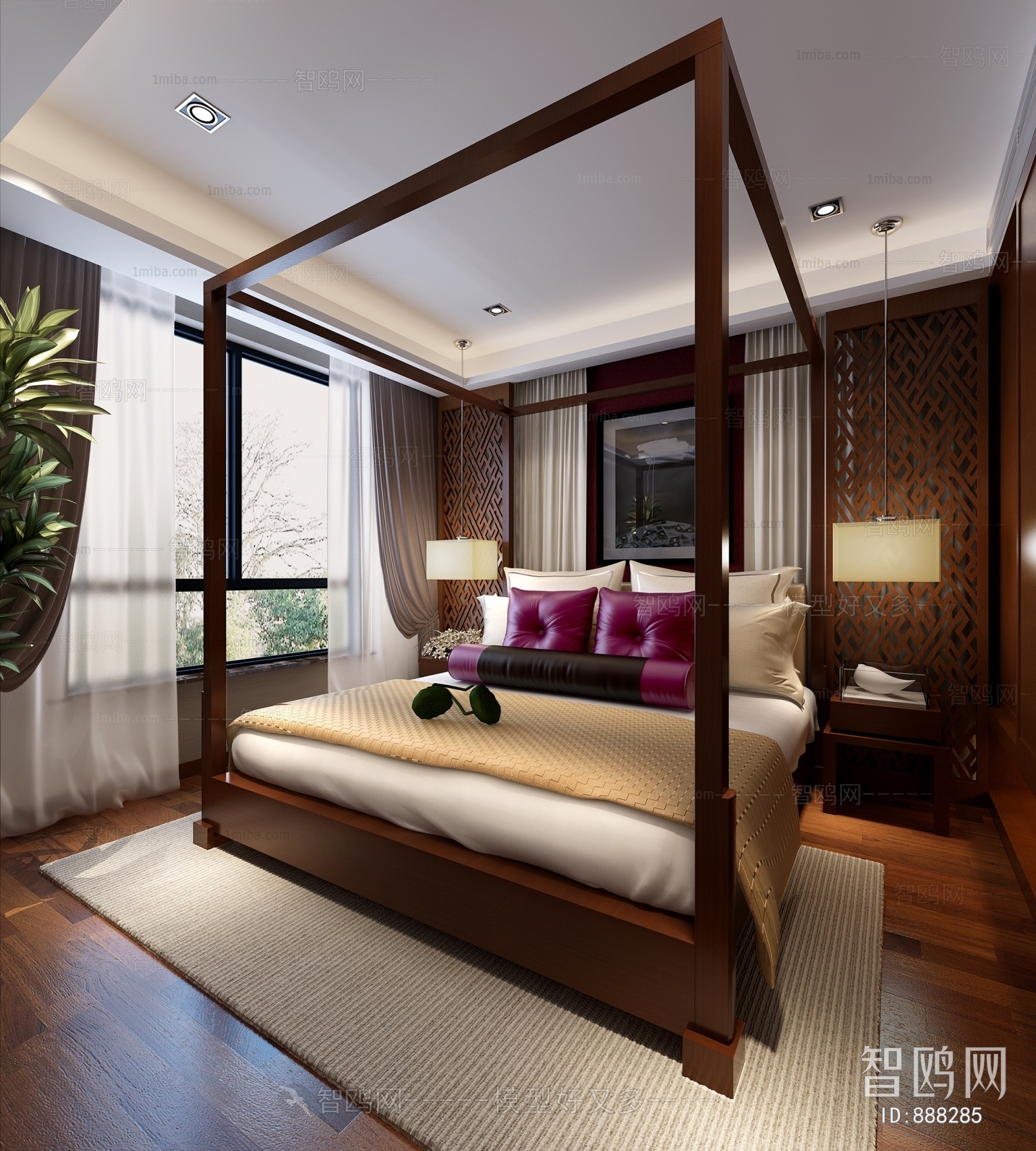 New Chinese Style Bedroom