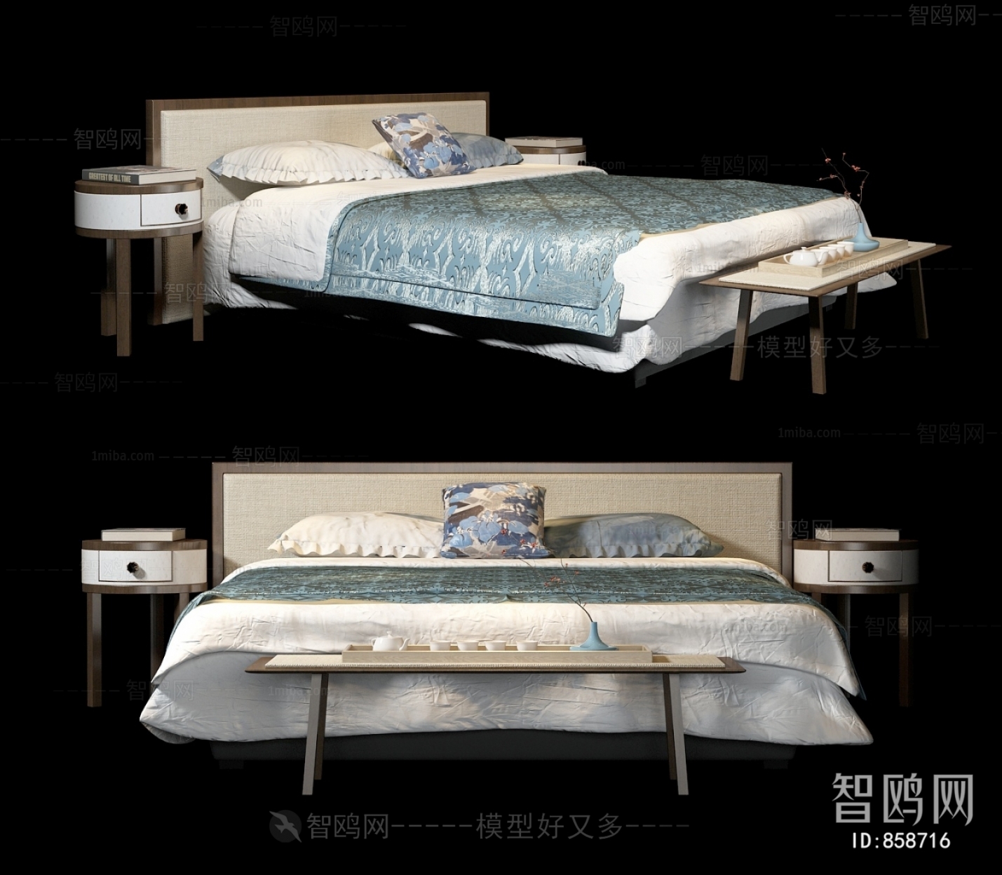 New Chinese Style Double Bed