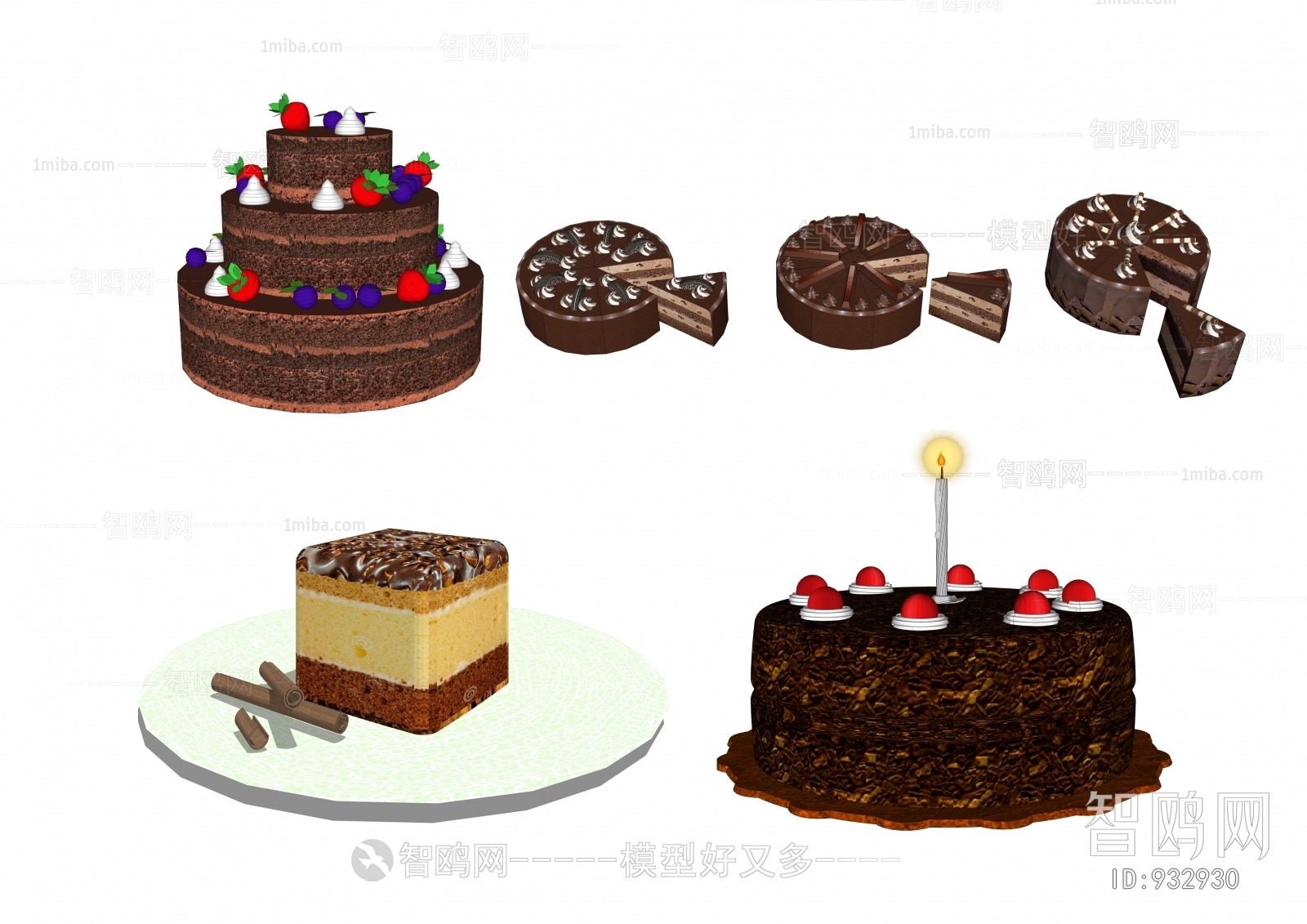 现代巧克力 蛋糕 甜品 甜点组合