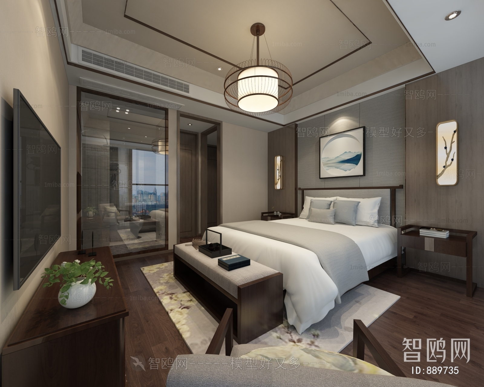 New Chinese Style Bedroom