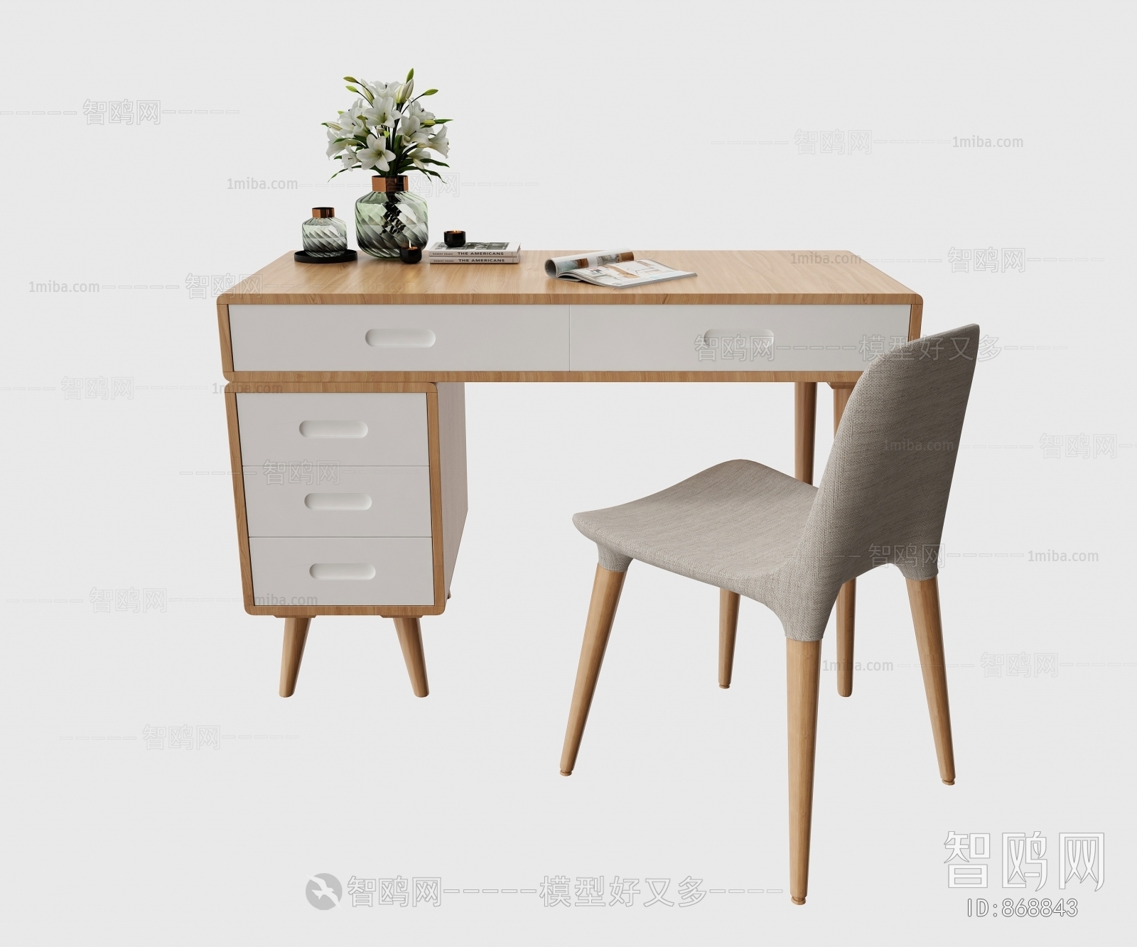 Nordic Style Computer Desk And Chair