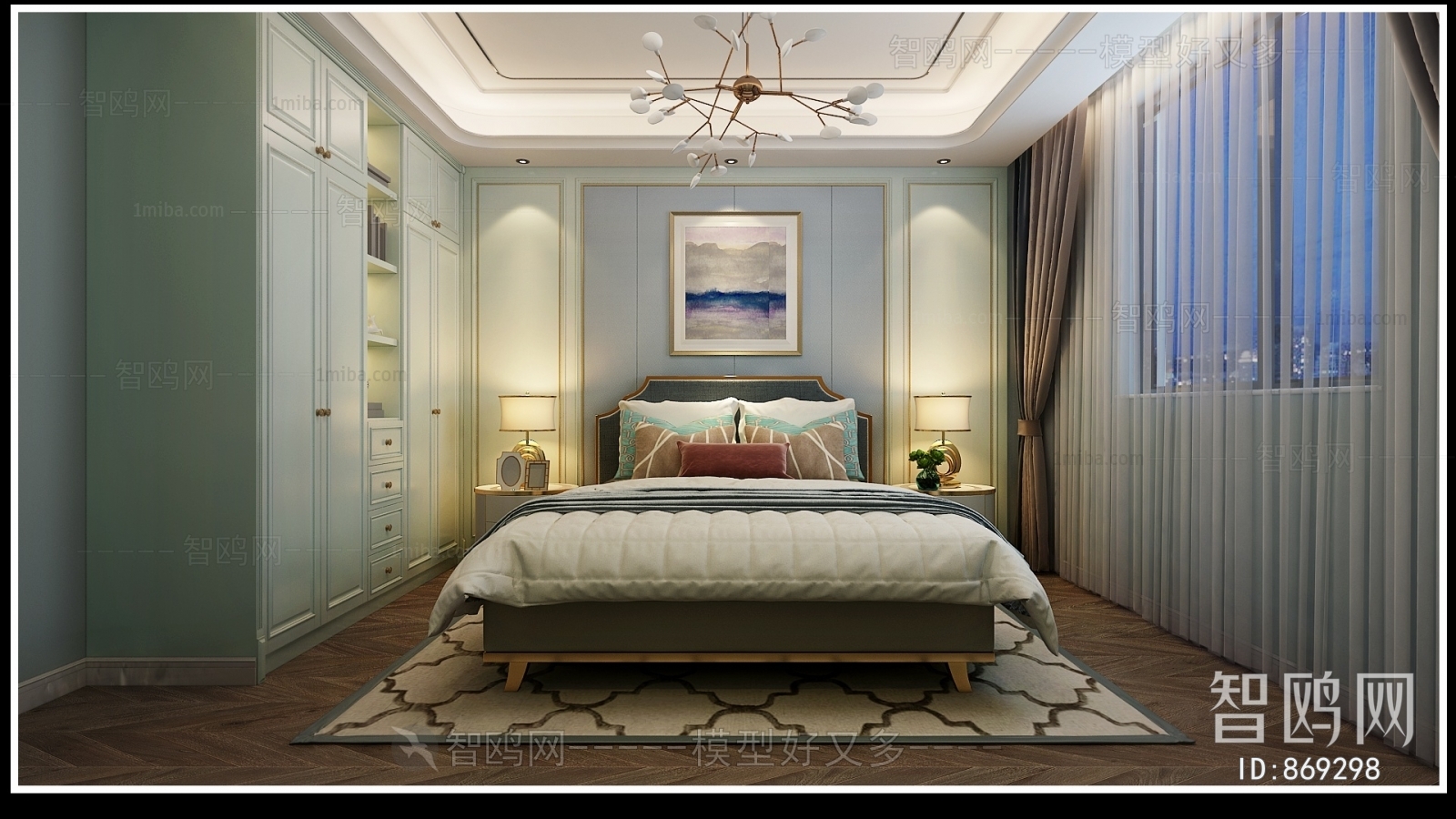 Simple European Style Bedroom