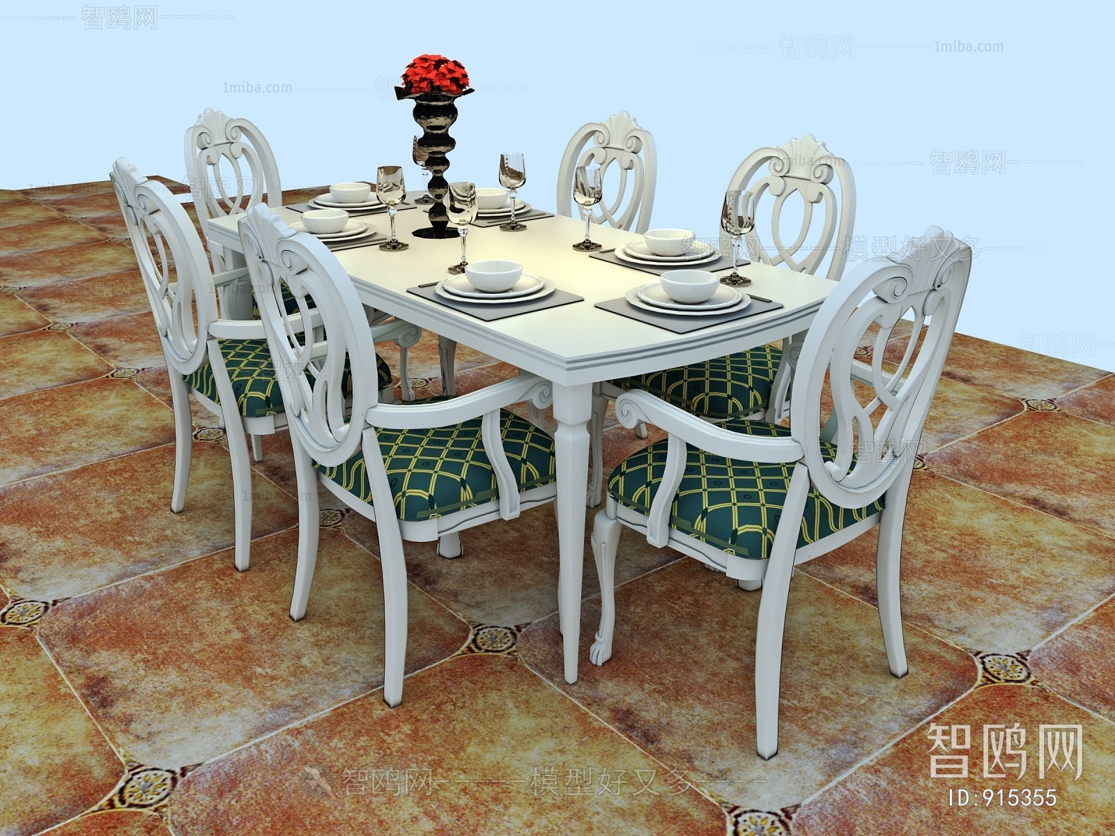 Simple European Style Dining Table And Chairs