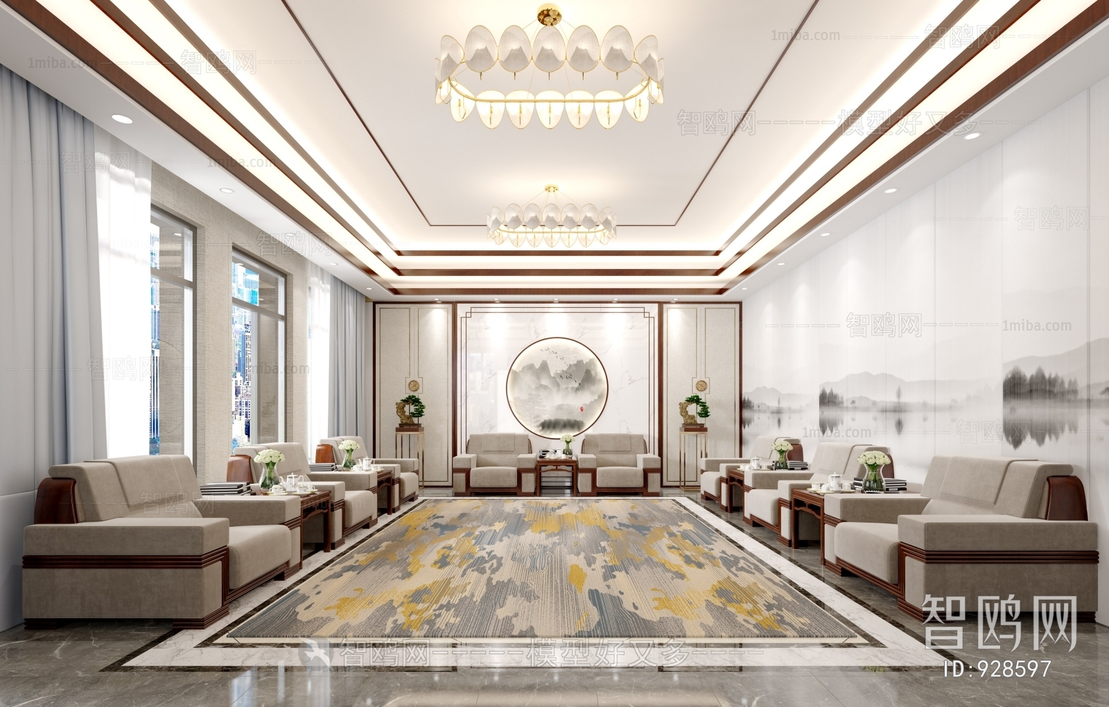 New Chinese Style Reception Room