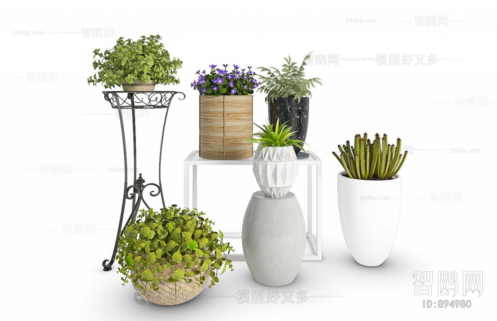 Modern Potted Green Plant