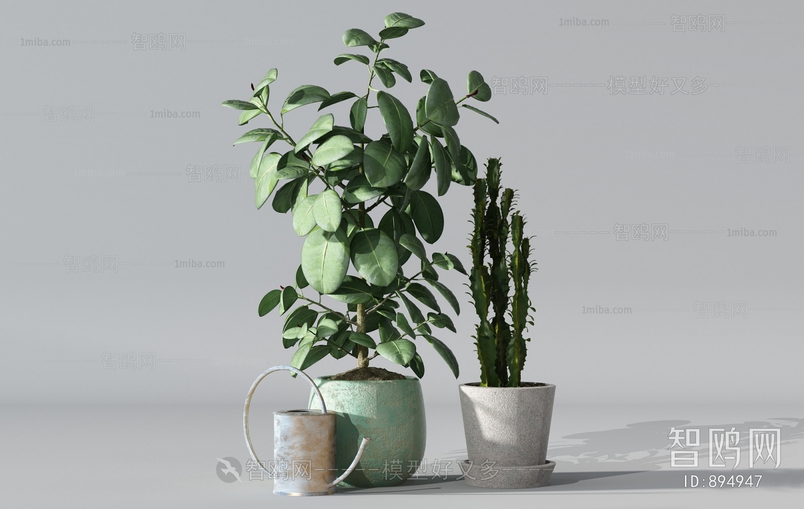 Modern Potted Green Plant