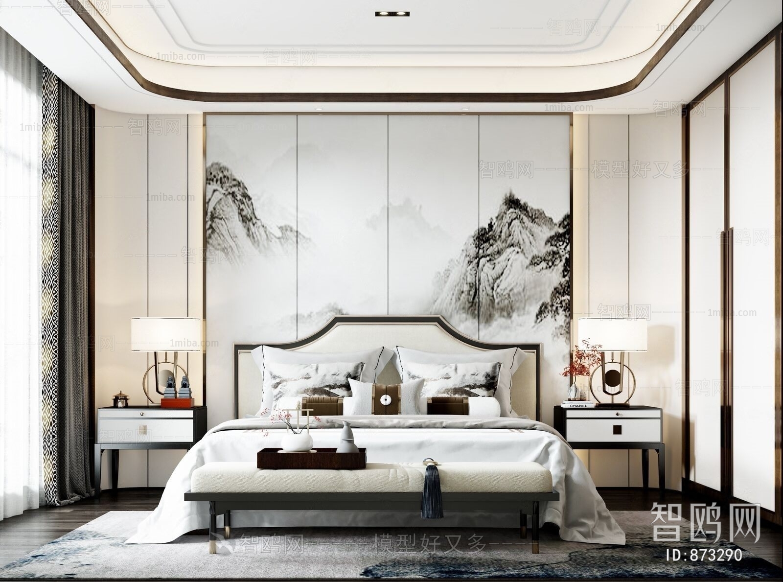 New Chinese Style Bedroom