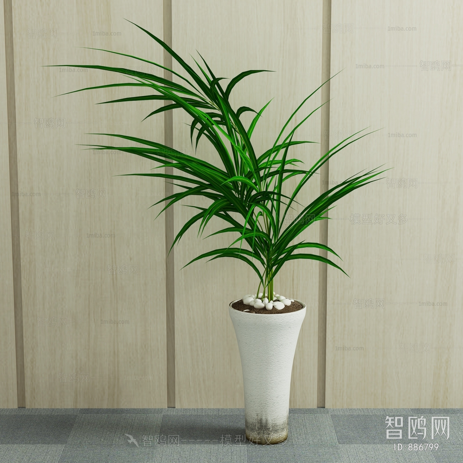 Modern Potted Green Plant