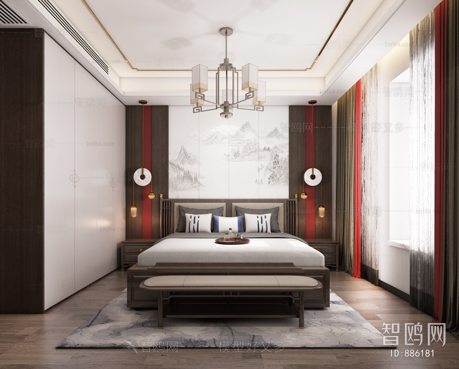 New Chinese Style Bedroom