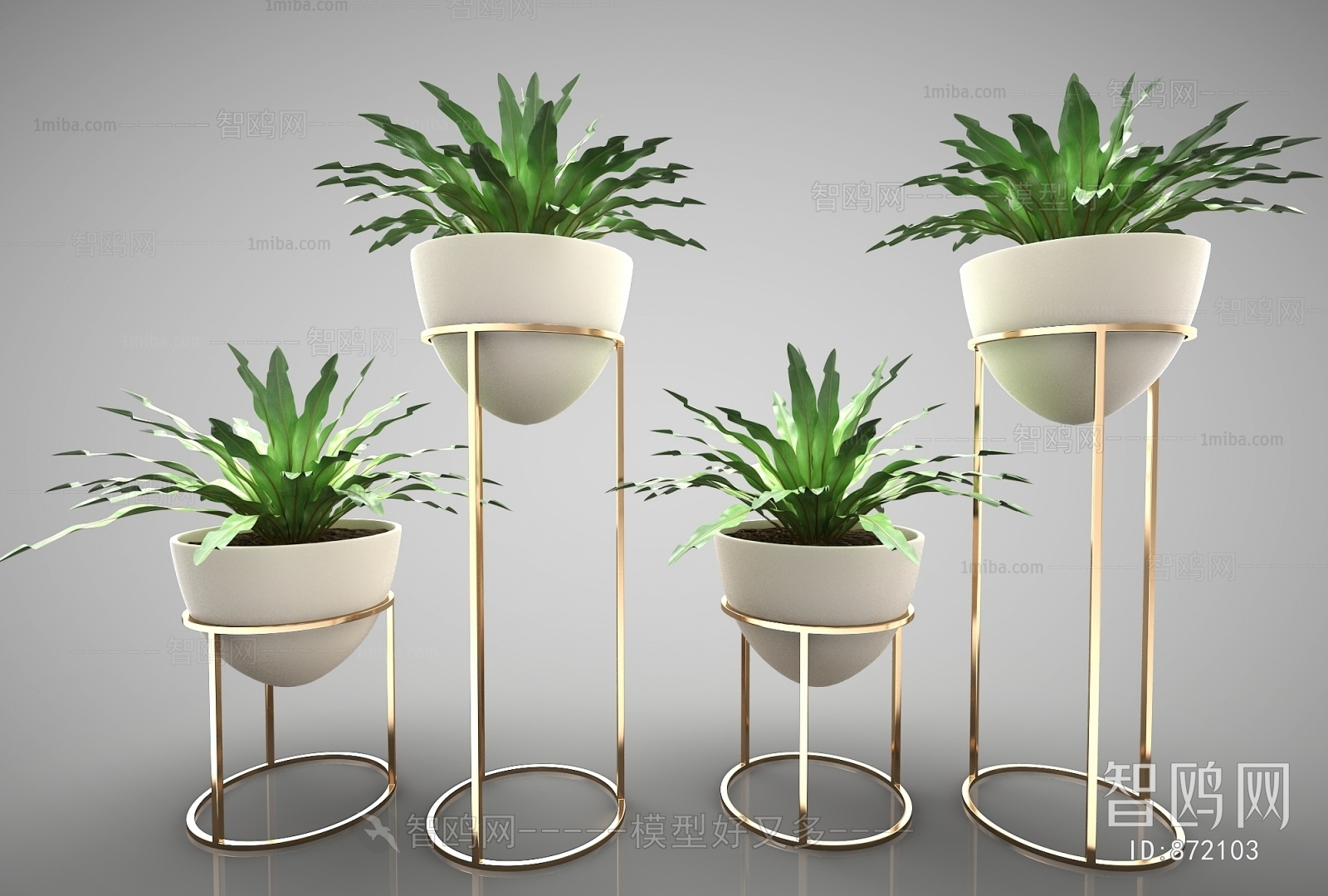 Modern Potted Green Plant