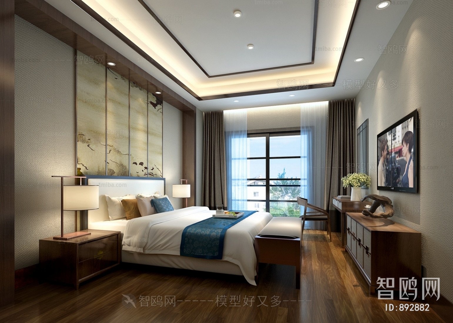 New Chinese Style Bedroom