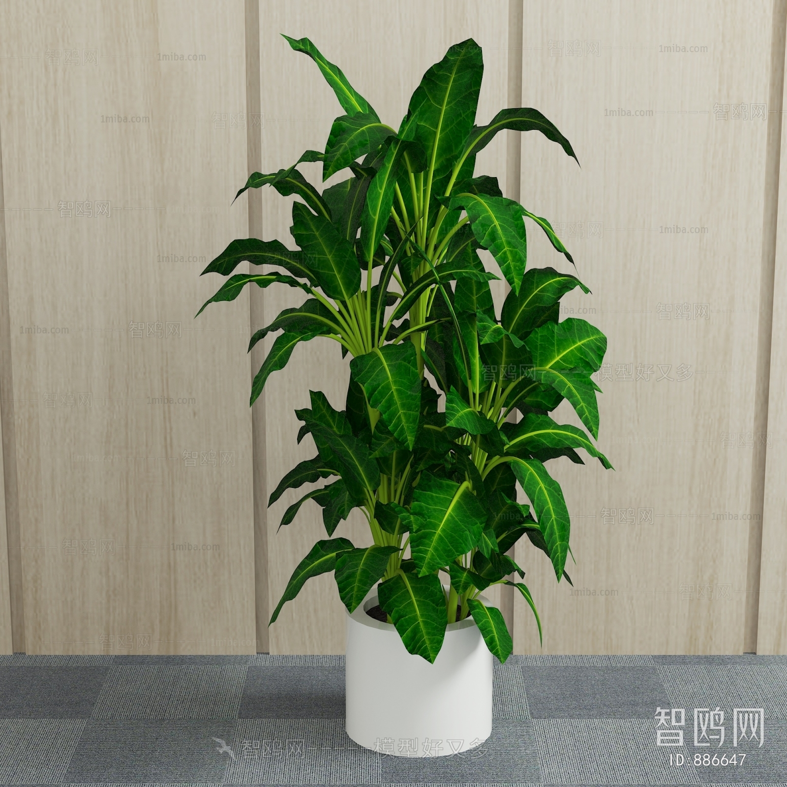 Modern Potted Green Plant