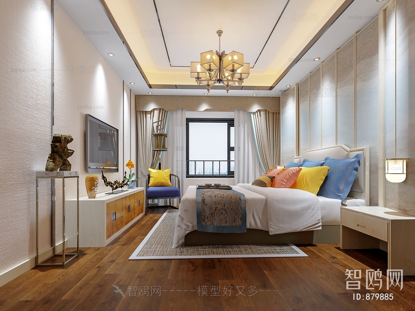 New Chinese Style Bedroom