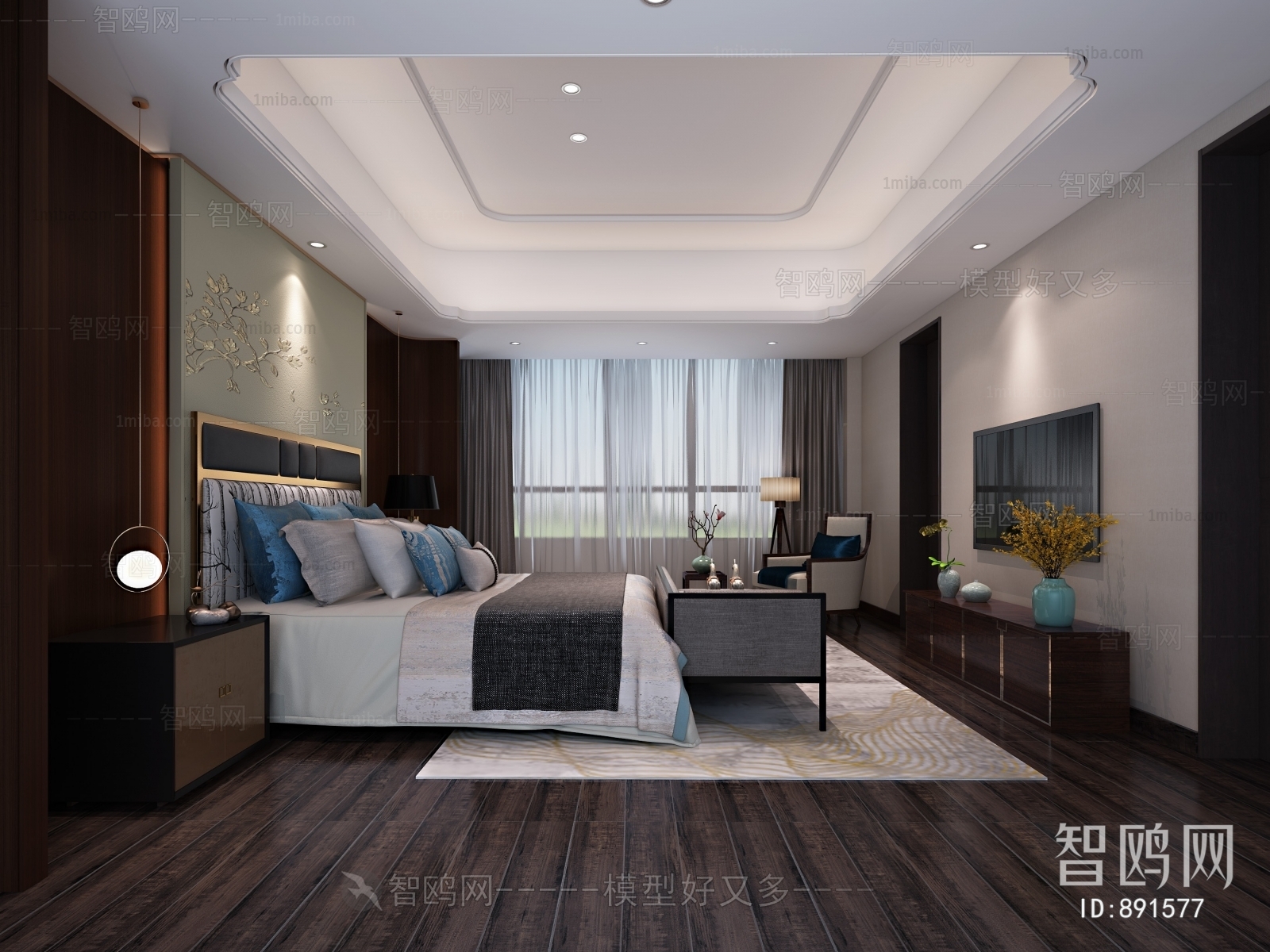 New Chinese Style Bedroom