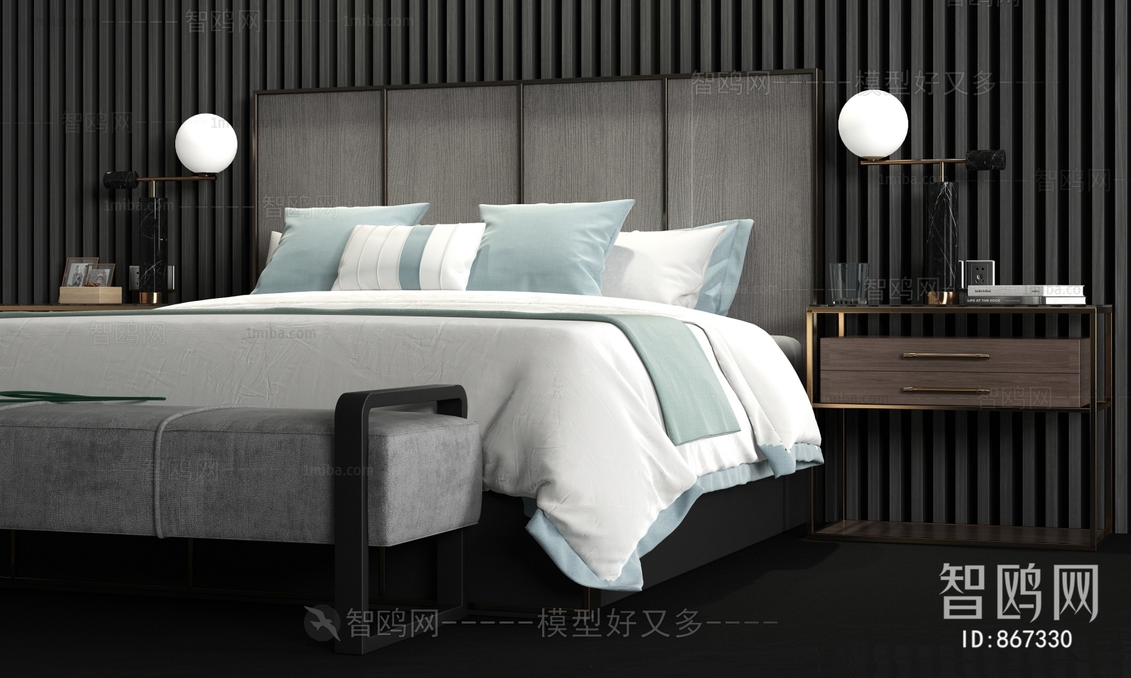 New Chinese Style Double Bed