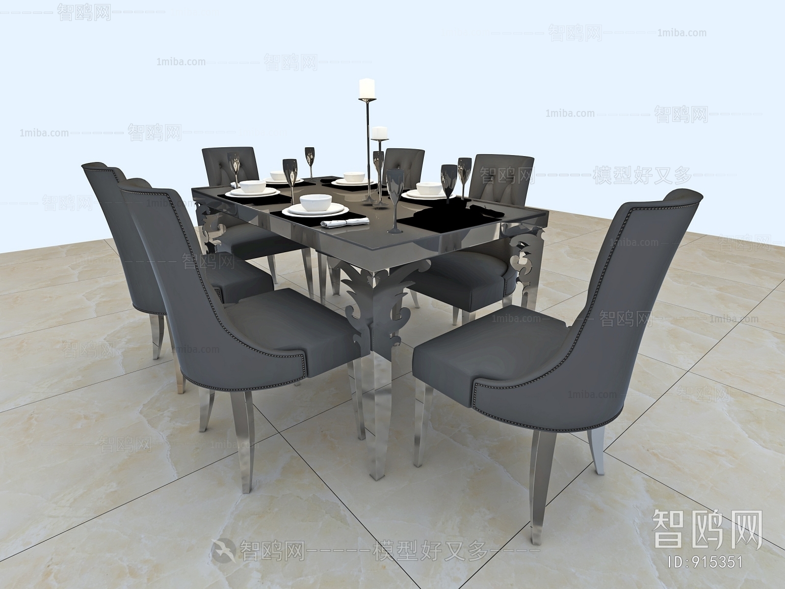 Simple European Style Dining Table And Chairs