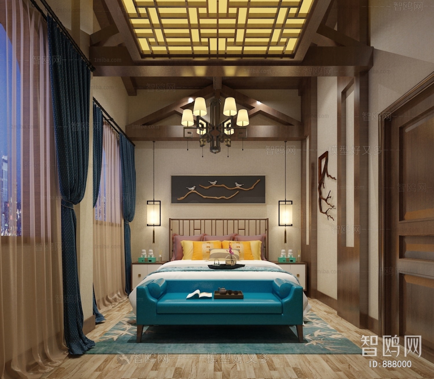 New Chinese Style Bedroom