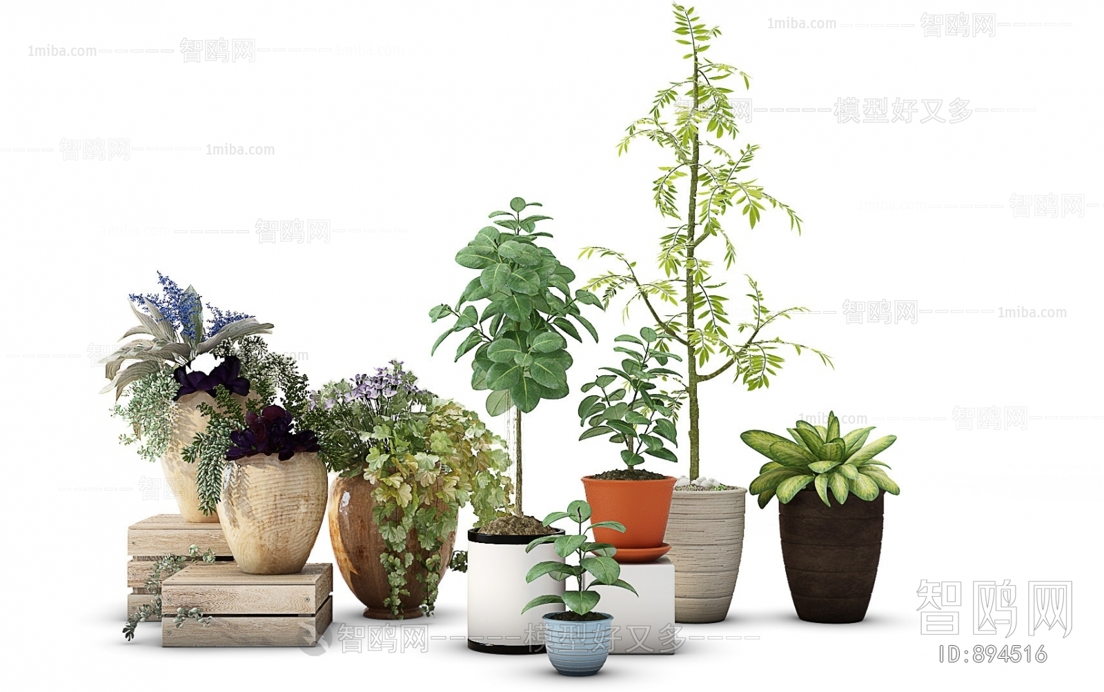 Modern Potted Green Plant