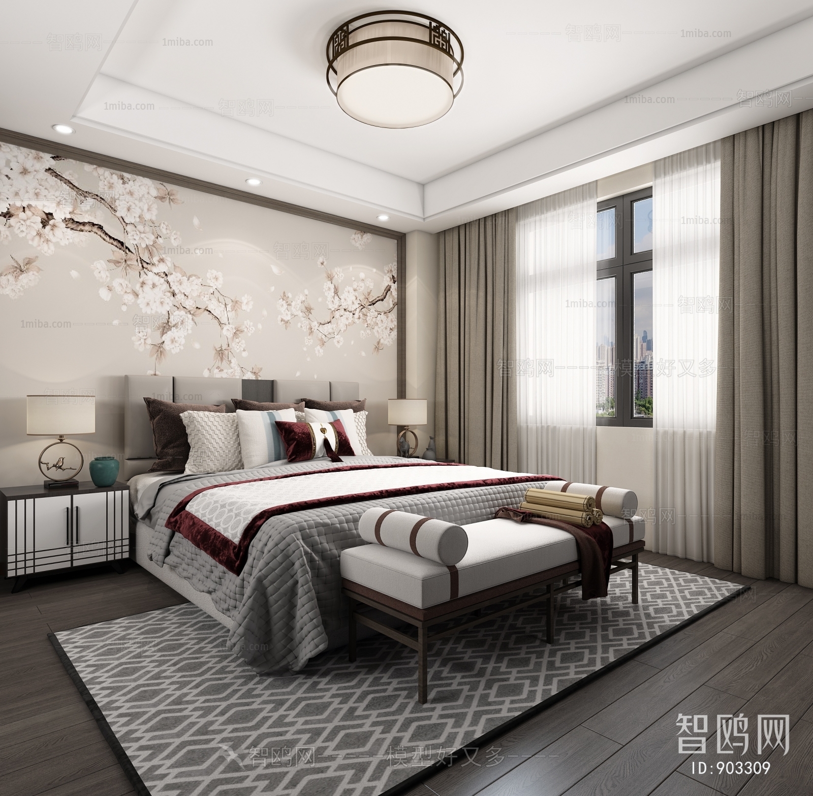 New Chinese Style Bedroom