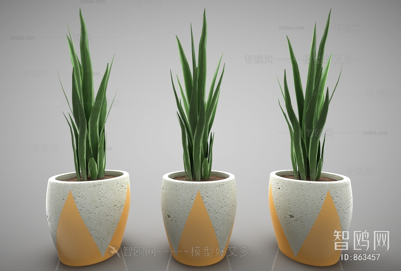 Modern Potted Green Plant