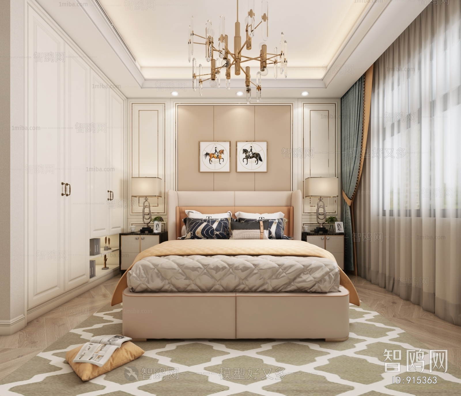 Simple European Style Bedroom