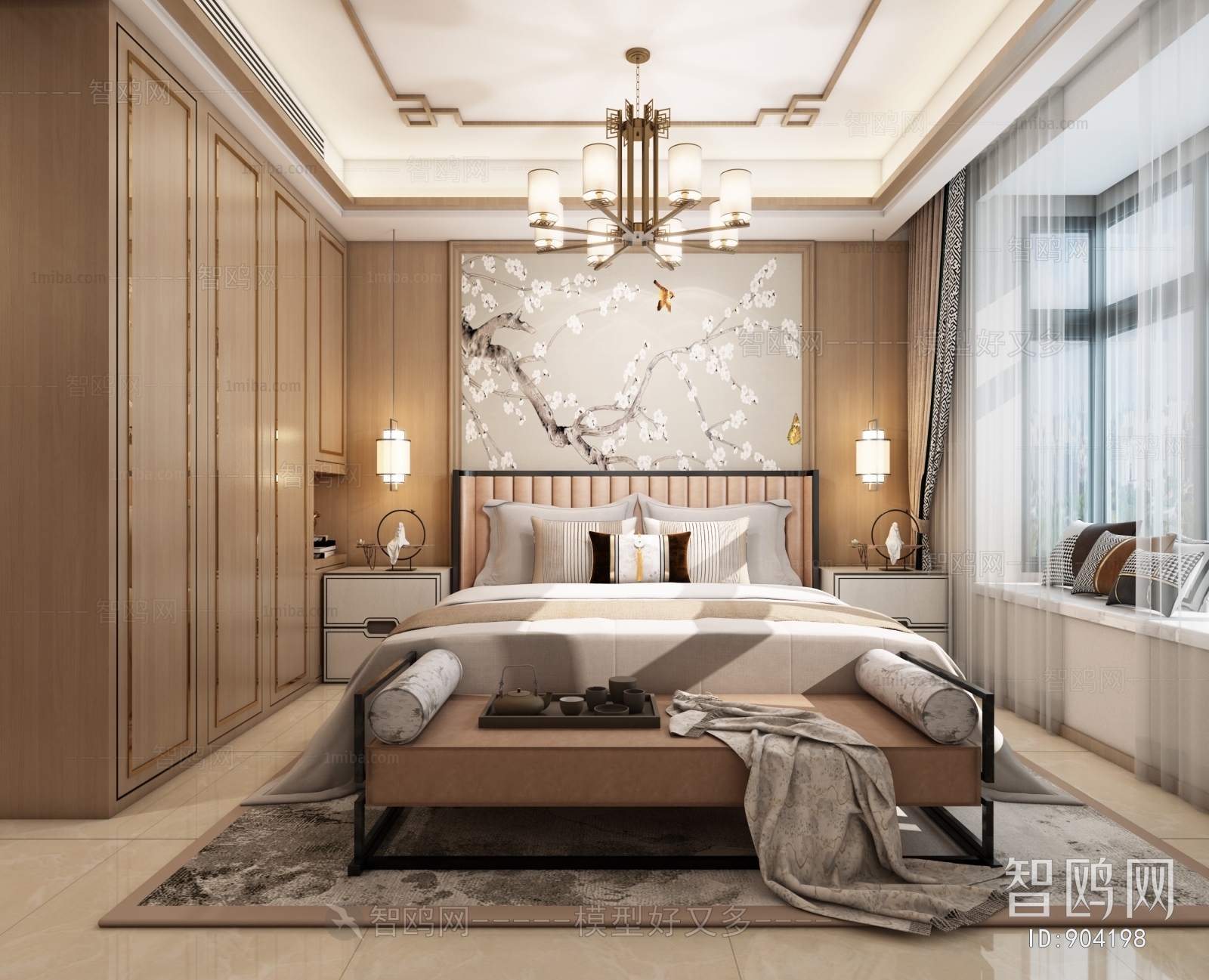 New Chinese Style Bedroom