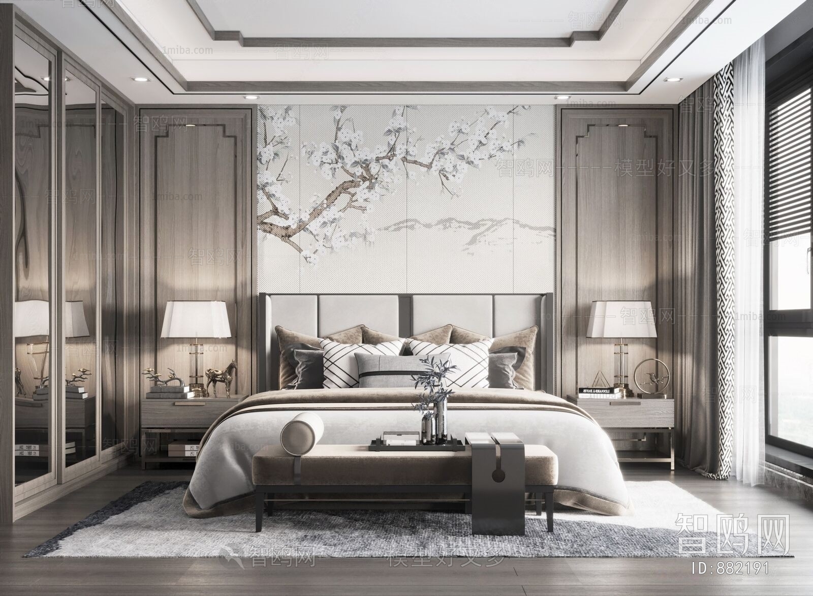 New Chinese Style Bedroom