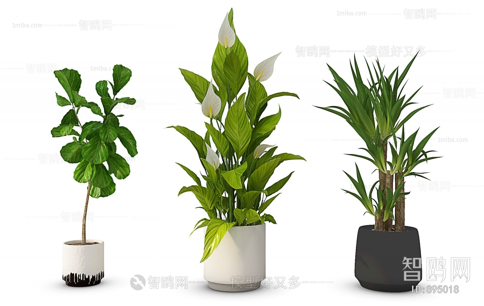 Modern Potted Green Plant