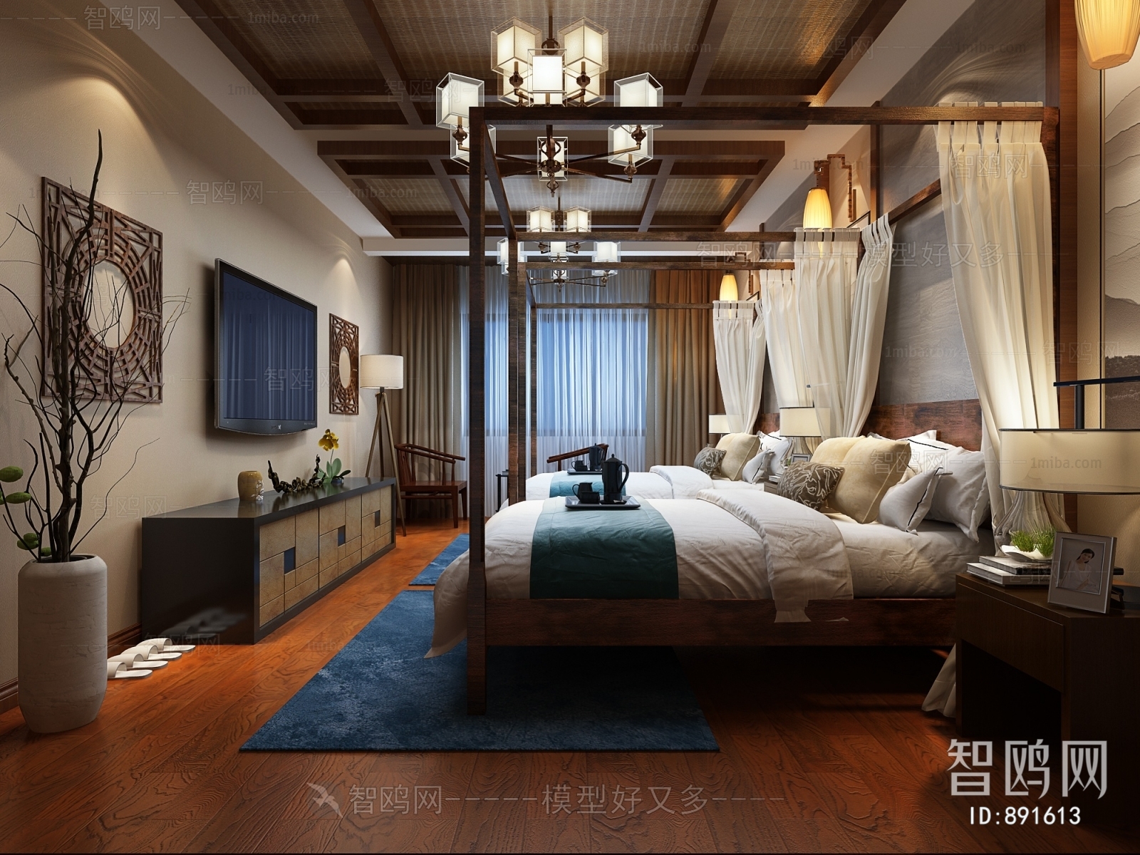 New Chinese Style Bedroom