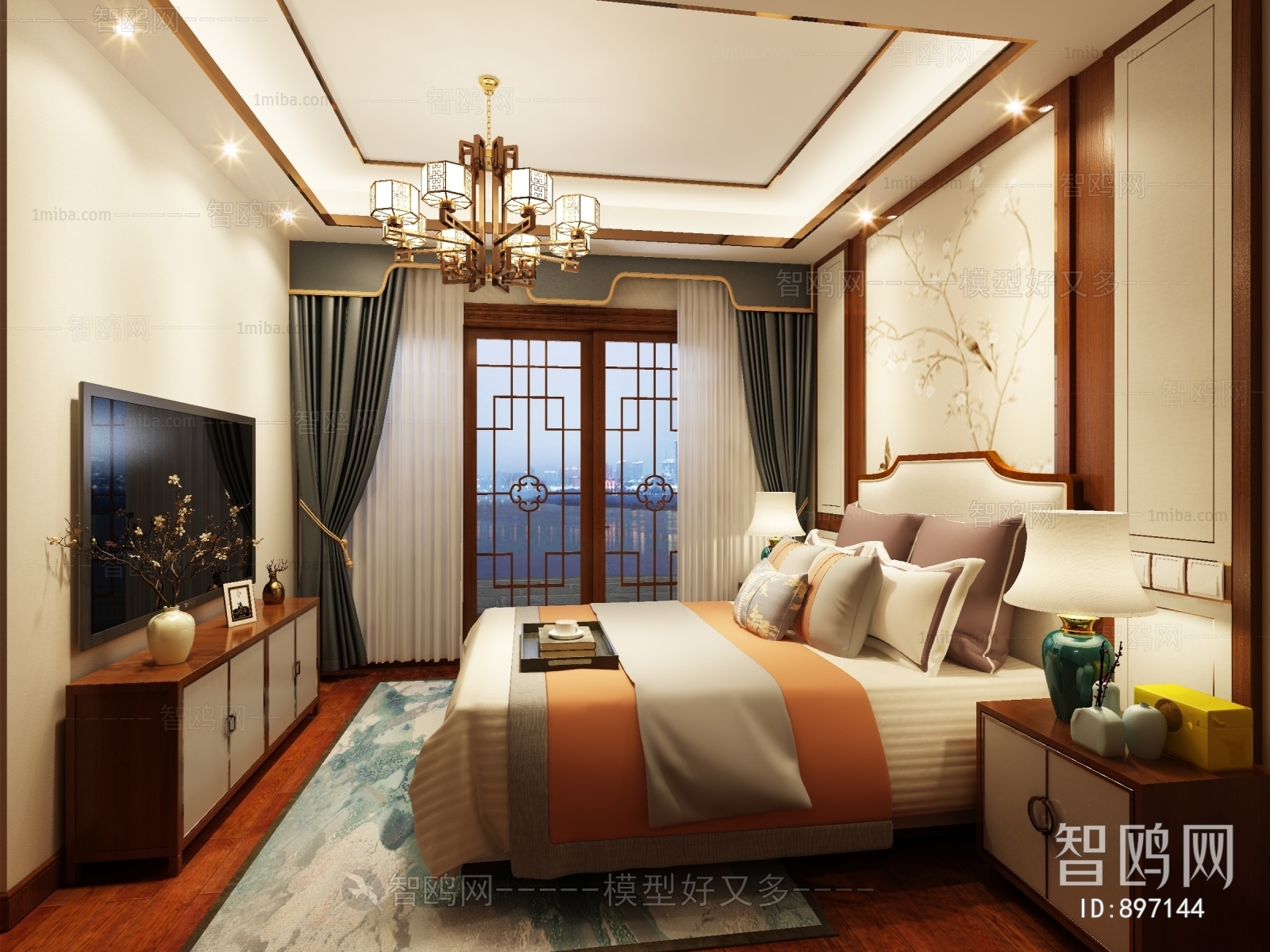 New Chinese Style Bedroom