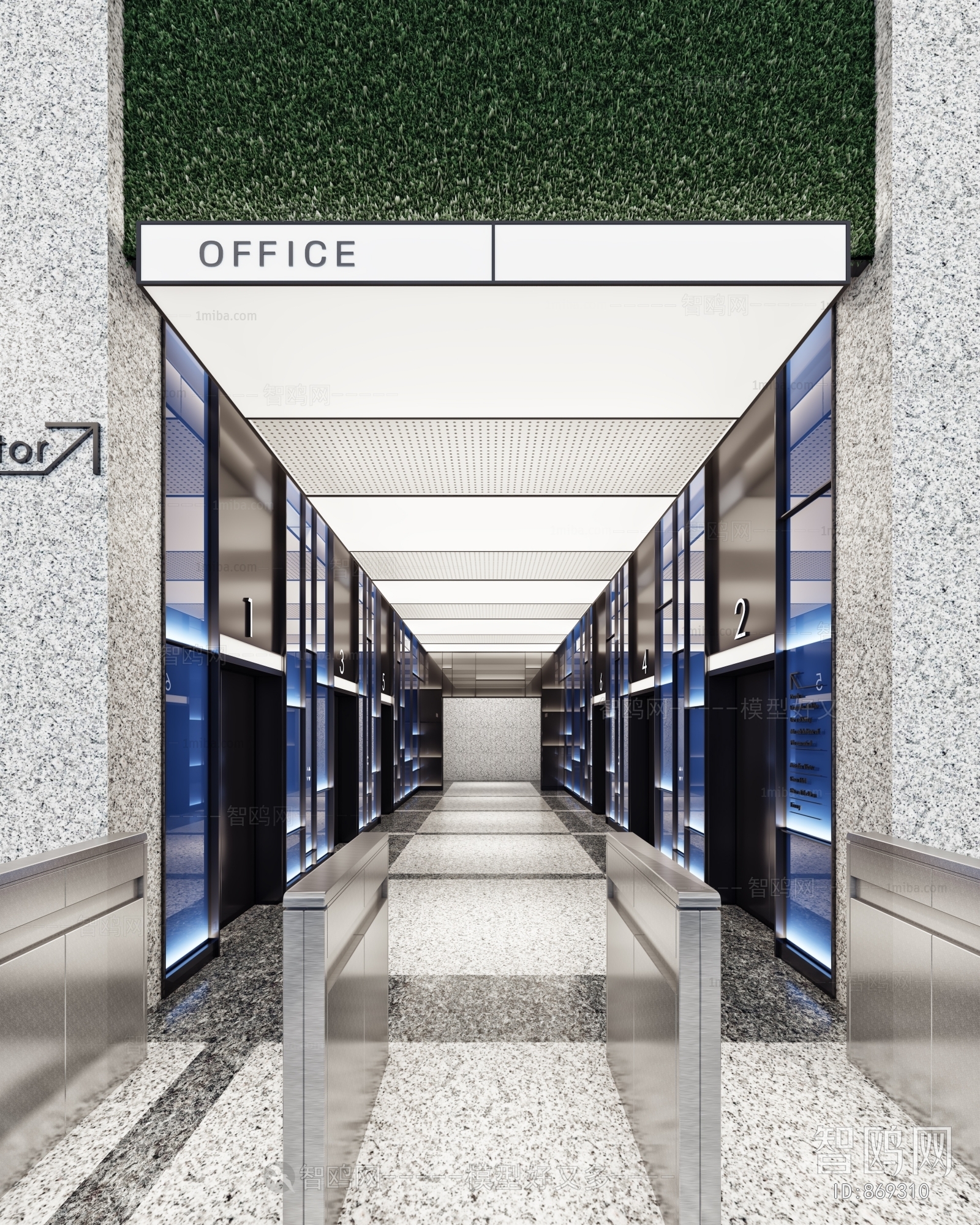 Modern Office Elevator Hall