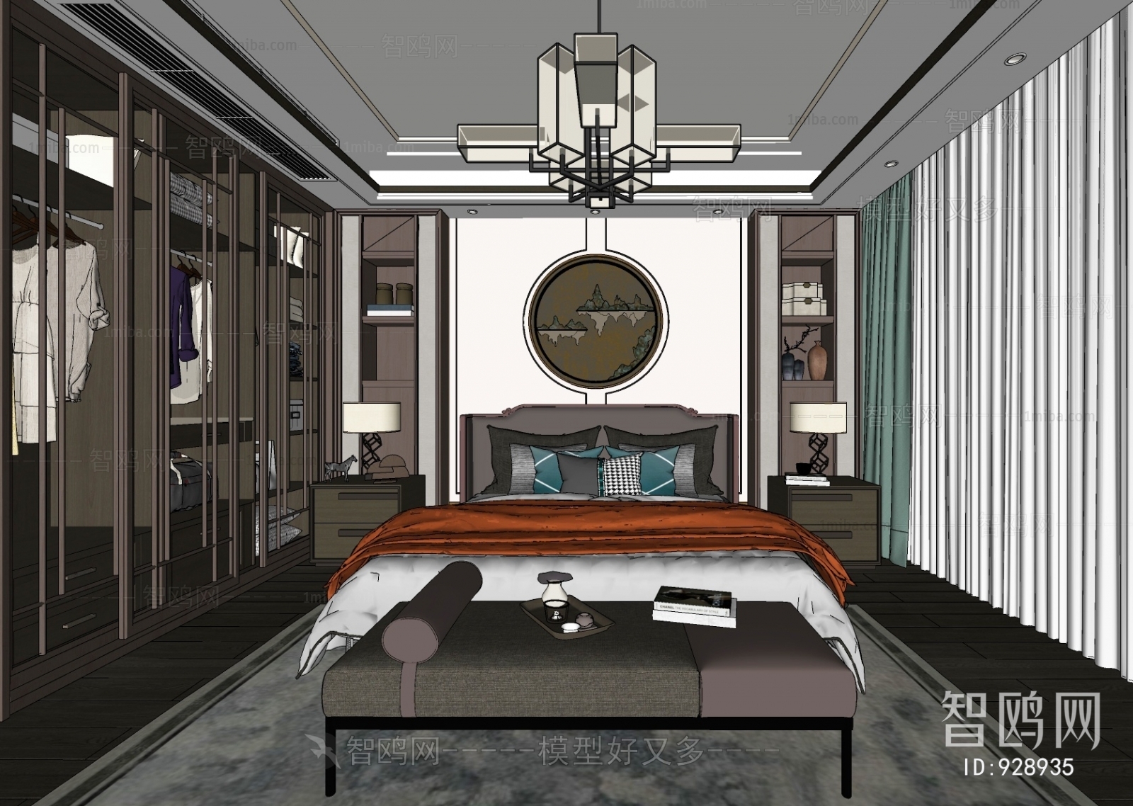 New Chinese Style Bedroom