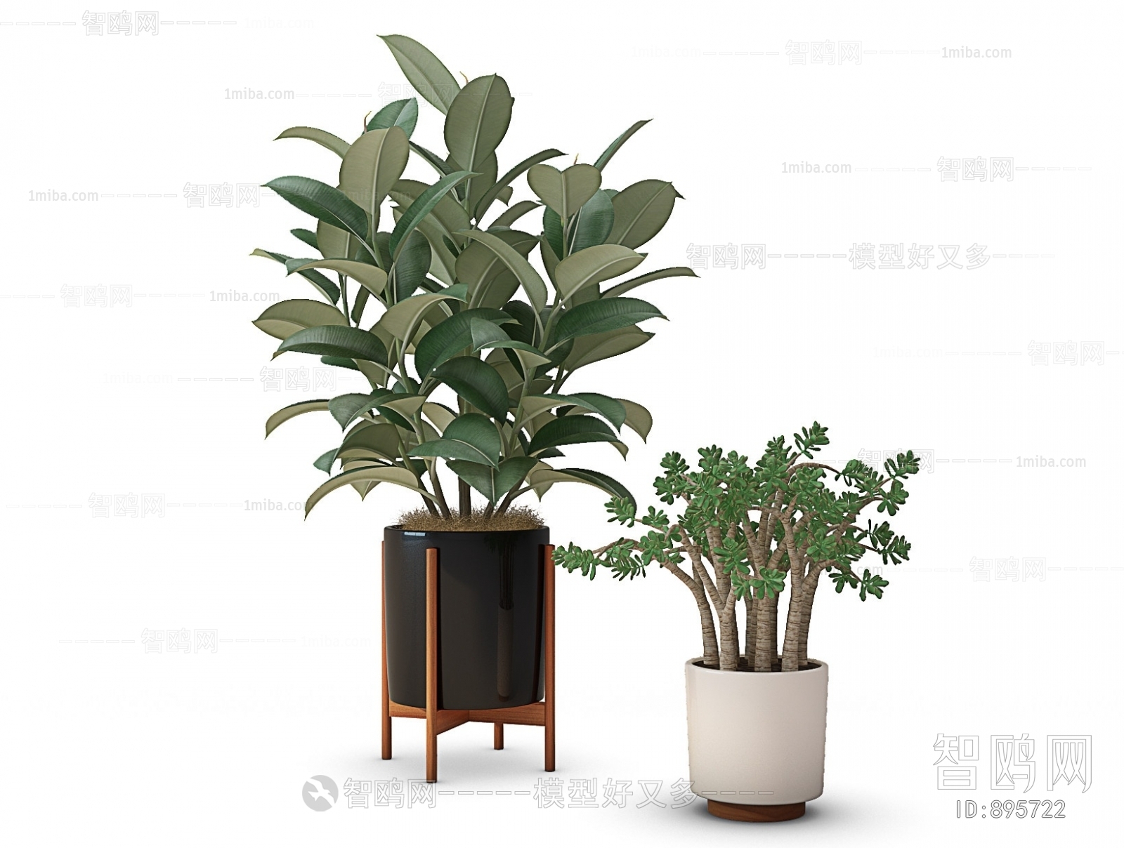 Modern Potted Green Plant