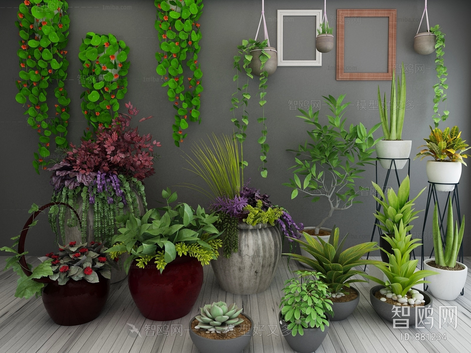 Modern Potted Green Plant