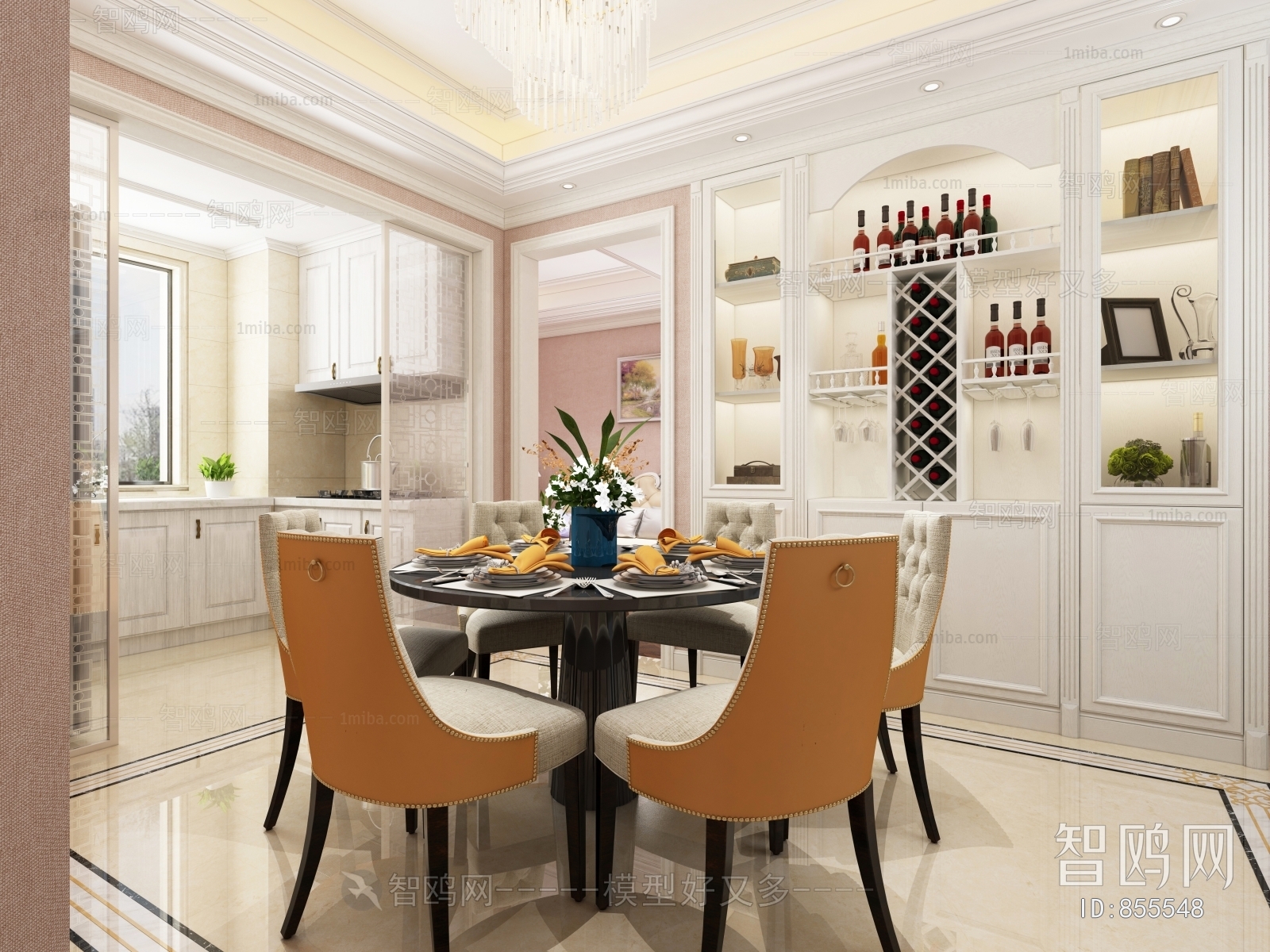 Simple European Style Dining Room