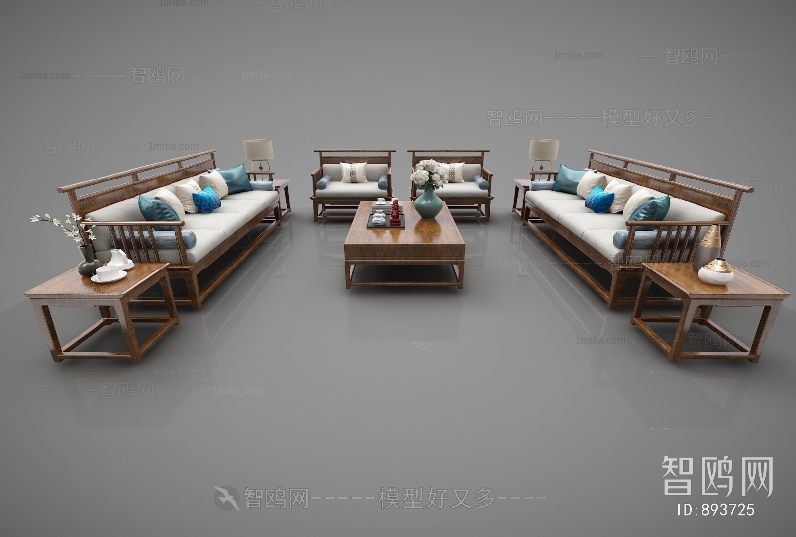 New Chinese Style Sofa Combination